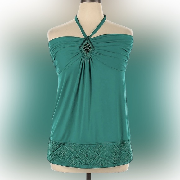 Maurices Tops - MAURICES | 0X | Halter Top | Teal-Blue/green